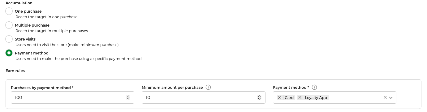 Payment method challenge configuration